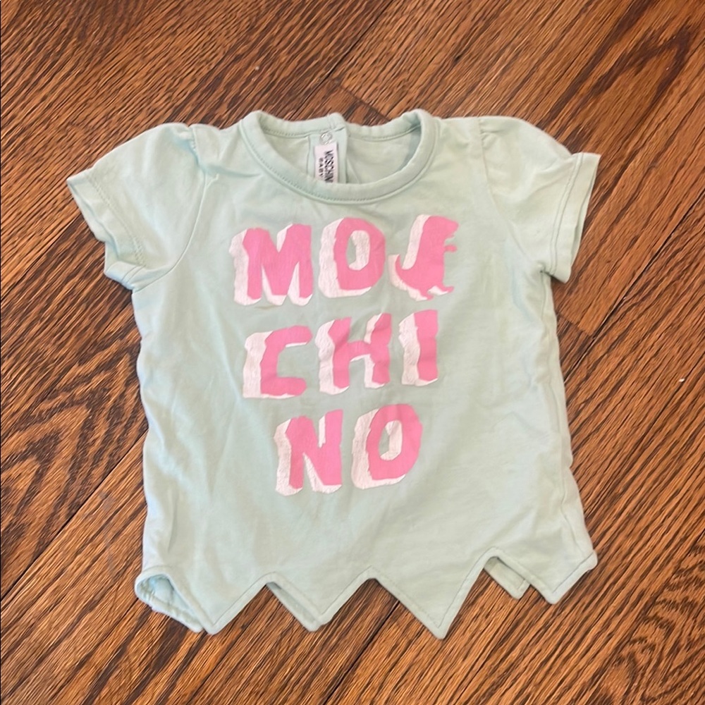 Moschino Green and Pink Short Sleeve Tee